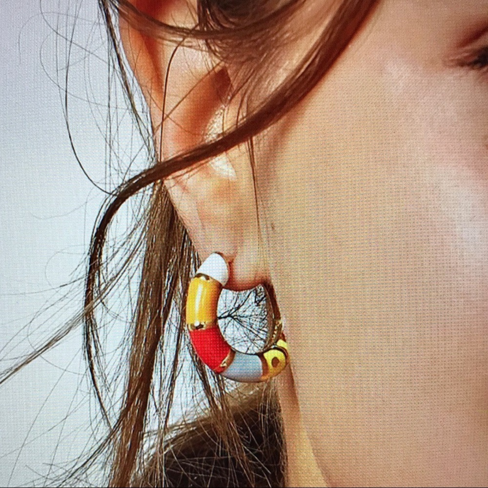 🍭Candy Colored Enamel Hoops🍭 - Picture 5 of 8